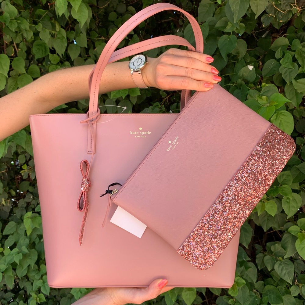 π Kate Spade Karla Seton Drive Leather Tote Setπ - Picture 6 of 8